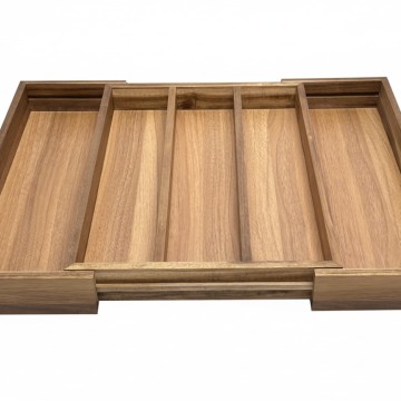 Acacia Wood Expandable Drawer Organizer - Sustainable Kitchen & Office Storage
